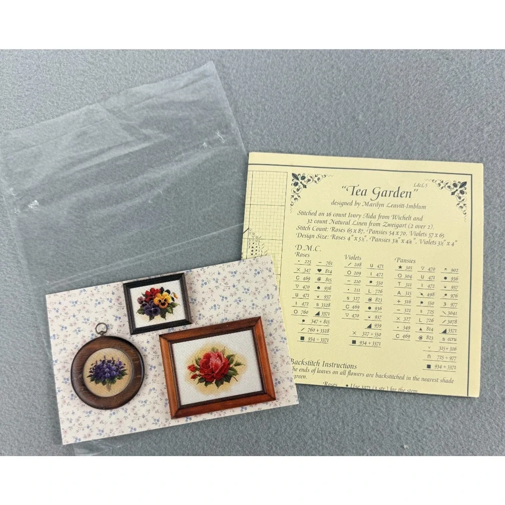 Lavender & Lace Cross Stitch Pattern Chart 5, TEA GARDEN, Marilyn Leavitt-Imblum